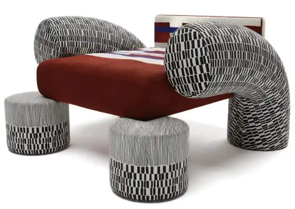 Neuheit Casa Padrino Luxus Designer Samt Sessel Mehrfarbig / Schwarz / Weiß 86 x 89 x H. 61 cm - Wohnzimmer Sessel - Hotel Sessel - Wohnzimmer Möbel - Hotel Möbel - Luxus Möbel - Designer Möbel