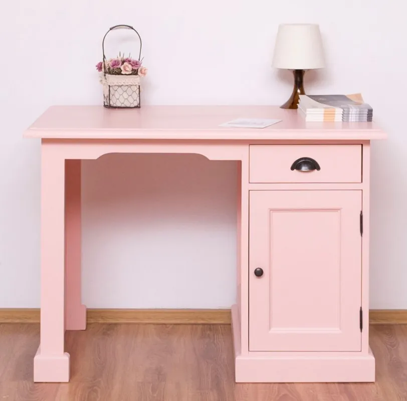 Echt Casa Padrino Landhausstil Schreibtisch Rosa 110 x 70 x H. 78 cm - Massivholz Sekretär im Landhausstil - Büro Möbel - Massivholz Möbel - Landhausstil Möbel