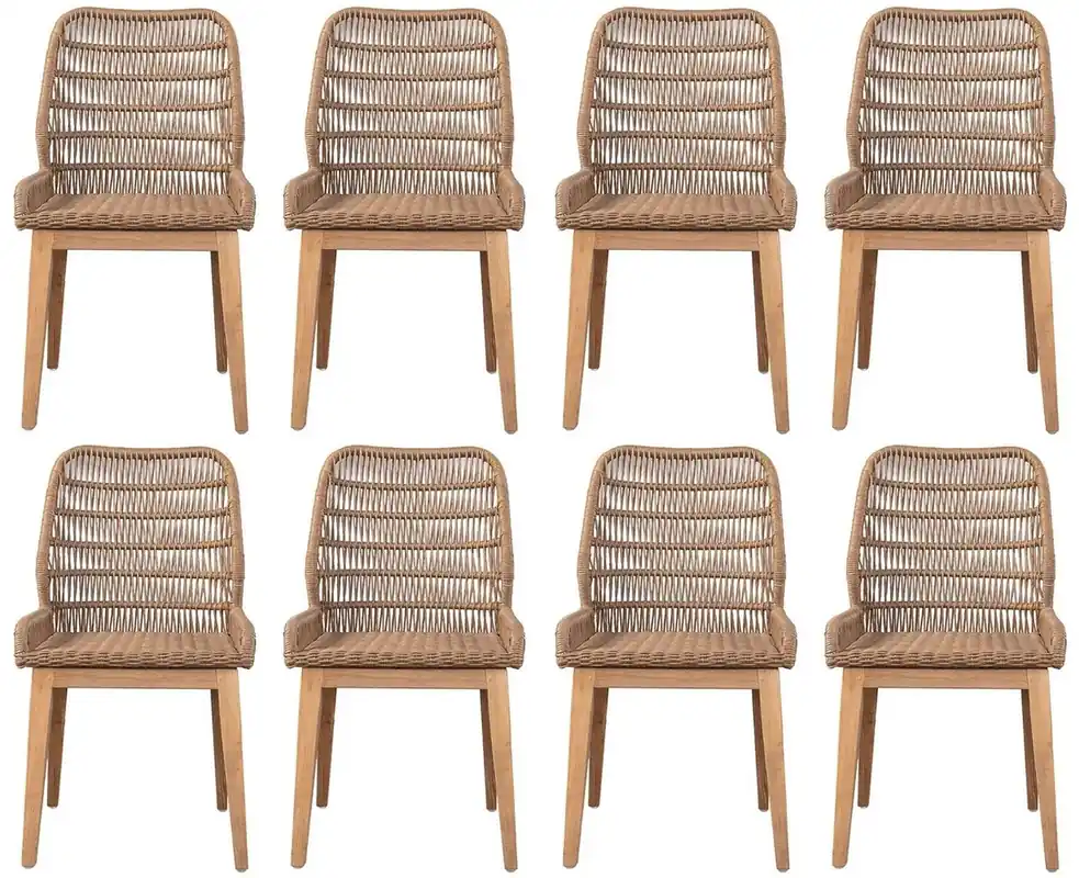 Aktuell Casa Padrino Luxus Esszimmer Stuhl 8er Set Braun / Naturfarben 50 x 60 x H. 90 cm - Luxus Garten Stühle mit edlem Rattangeflecht - Esszimmer Möbel - Garten Möbel - Rattan Möbel - Luxus Möbel