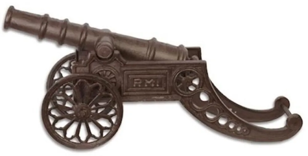 Casa Padrino Antik Stil Deko Kanone Antik Braun 73,7 x 21,4 x H. 33,2 cm - Historische Mittelalter Gusseisen Kanone - Garten & Terrassen Deko Accessoires Letzte Chance