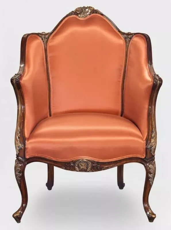 Meistverkauft Casa Padrino Luxus Barock Sessel Orange / Dunkelbraun / Bronze - Prunkvoller Wohnzimmer Sessel im Barockstil - Barock Wohnzimmer Möbel - Edel & Prunkvoll