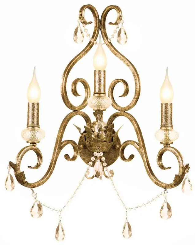 Sofort Bestellen Casa Padrino Barock Kristall Wandleuchte Antik Gold 48 x H. 51 cm - Prunkvolle Barockstil Metall Wandlampe - Barock Leuchten - Edel & Prunkvoll