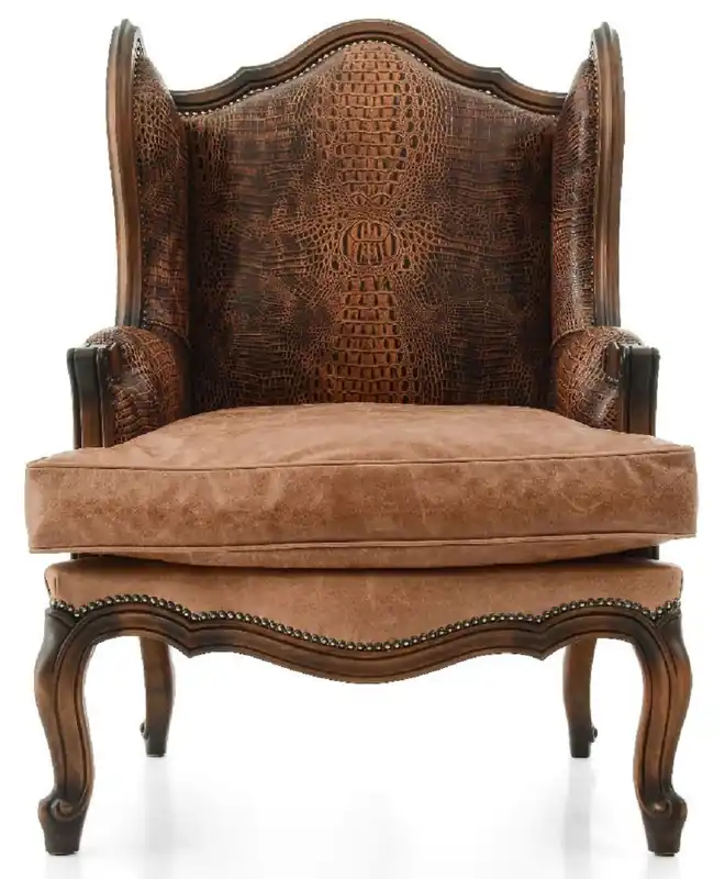 Mega-Angebot Casa Padrino Luxus Barock Leder Ohrensessel Braun - Handgefertigter Barockstil Wohnzimmer Echtleder Sessel - Luxus Wohnzimmer Möbel im Barockstil - Barock Leder Möbel - Edel & Prunkvoll