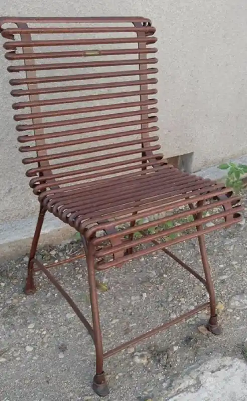 Casa Padrino Jugendstil Garten Stuhl Braun 44 x 50 cm - Handgefertigter Schmiedeeisen Stuhl - Nostalgische Schmiedeeisen Garten & Terrassen Möbel Nur Für Kurze Zeit