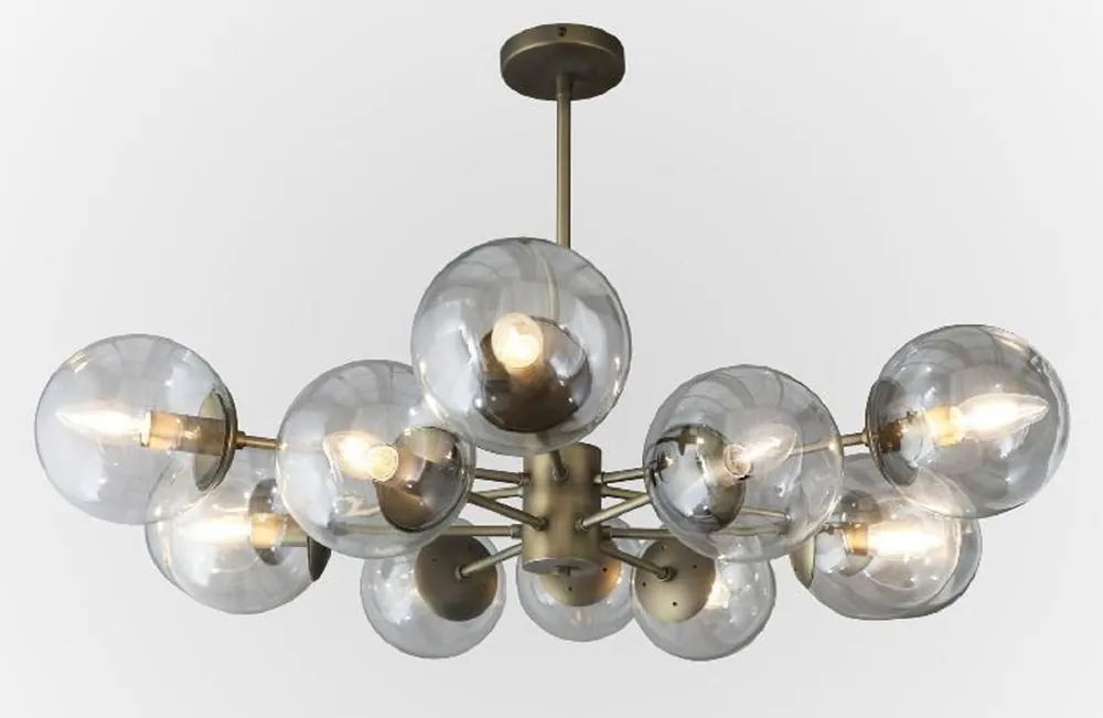 Casa Padrino Luxus Kronleuchter Bronze Ø 90 x H. 15 cm - Wohnzimmer Kronleuchter mit runden Glas Lampenschirmen - Hotel Kronleuchter - Restaurant Kronleuchter - Luxus Kollektion Sonderangebot