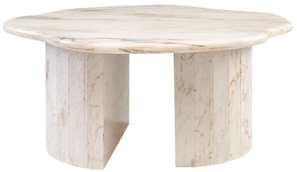 Kracherpreis Casa Padrino Luxus Marmor Couchtisch Weiß-Beige 106 x 105 x H. 46,5 cm - Marmor Wohnzimmertisch - Wohnzimmer Möbel - Luxus Möbel - Marmor Möbel - Luxus Einrichtung
