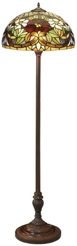 Expressversand Casa Padrino Luxus Tiffany Stehleuchte Mehrfarbig / Braun Ø 50 x H. 170 cm - Tiffany Stehlampe - Tiffany Leuchten - Tiffany Stehleuchten - Büro Stehleuchten - Wohnzimmer Stehleuchten