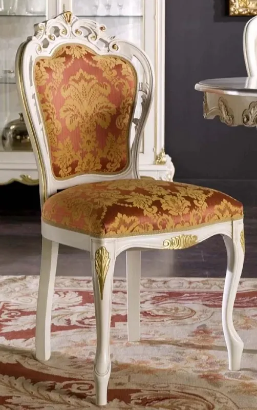 Jetzt Kaufen Casa Padrino Luxus Barock Esszimmer Stuhl Bordeauxrot / Weiß / Gold - Prunkvoller Barockstil Massivholz Stuhl mit elegantem Muster - Barock Esszimmer Möbel - Luxus Qualität - Made in Italy