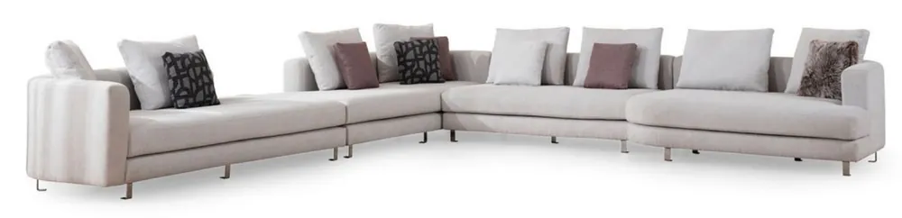 Casa Padrino Luxus Ecksofa Grau / Silber 424 x 430 x H. 90 cm - Wohnzimmer Sofa - Wohnzimmer Möbel - Luxus Möbel - Luxus Wohnzimmer Einrichtung Garantierte Lieferung