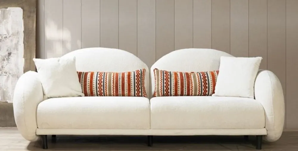 Casa Padrino Luxus Sofa Weiß / Schwarz 230 x 100 x H. 85 cm - Wohnzimmer Sofa - Wohnzimmer Möbel - Luxus Möbel - Luxus Einrichtung Schnäppchen