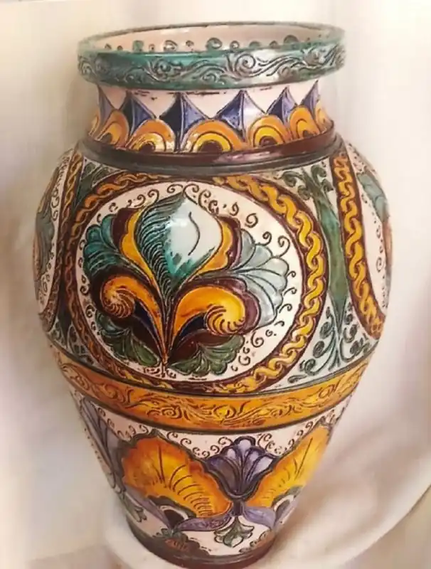 Versand Am Gleichen Tag Casa Padrino Luxus Barock Vase Mehrfarbig - Handgefertigte Barockstil Keramik Blumenvase - Barock Deko Accessoires - Luxus Qualität - Made in Italy