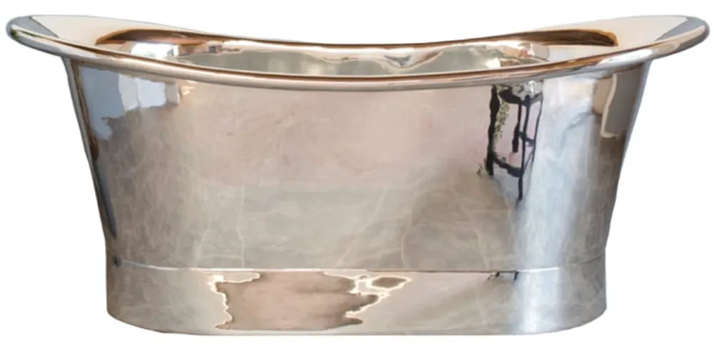 Direkt Vom Hersteller Casa Padrino Luxus Jugendstil Kupfer Badewanne Silber Verchromt 170 x 71 x H. 71 cm - Freistehende Retro Badewanne - Rustikale Kupfer Badezimmer Möbel