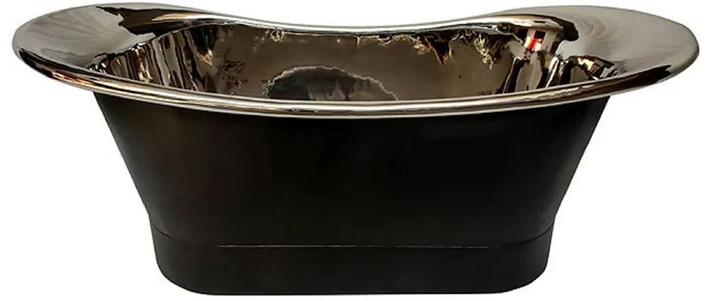 Knallerangebot Casa Padrino Luxus Jugendstil Kupfer Badewanne Schwarz / Silber 170 x 71 x H. 71 cm - Freistehende Retro Badewanne - Rustikale Kupfer Badezimmer Möbel