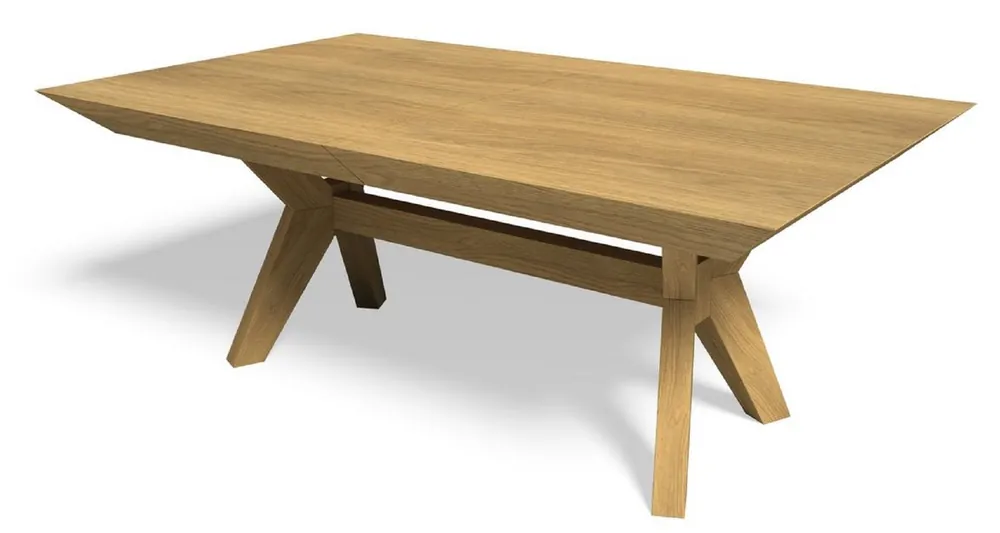 Casa Padrino Luxus Esstisch Naturfarben 190-382 x 110 x H. 77 cm - Ausziehbarer Massivholz Küchentisch - Esszimmer Möbel - Massivholz Möbel - Luxus Möbel Angebot