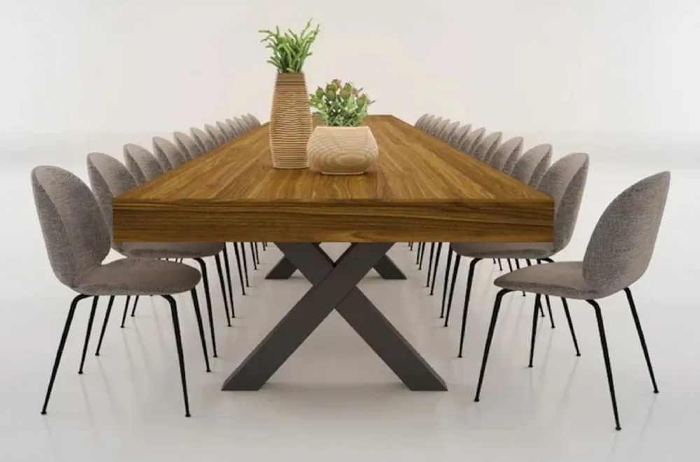 Top-Preis Casa Padrino Luxus Esstisch Braun / Schwarz 200-494 x 110 x H. 77 cm - Ausziehbarer Massivholz Konferenztisch - Esszimmer Möbel - Büro Möbel - Massivholz Möbel - Luxus Möbel