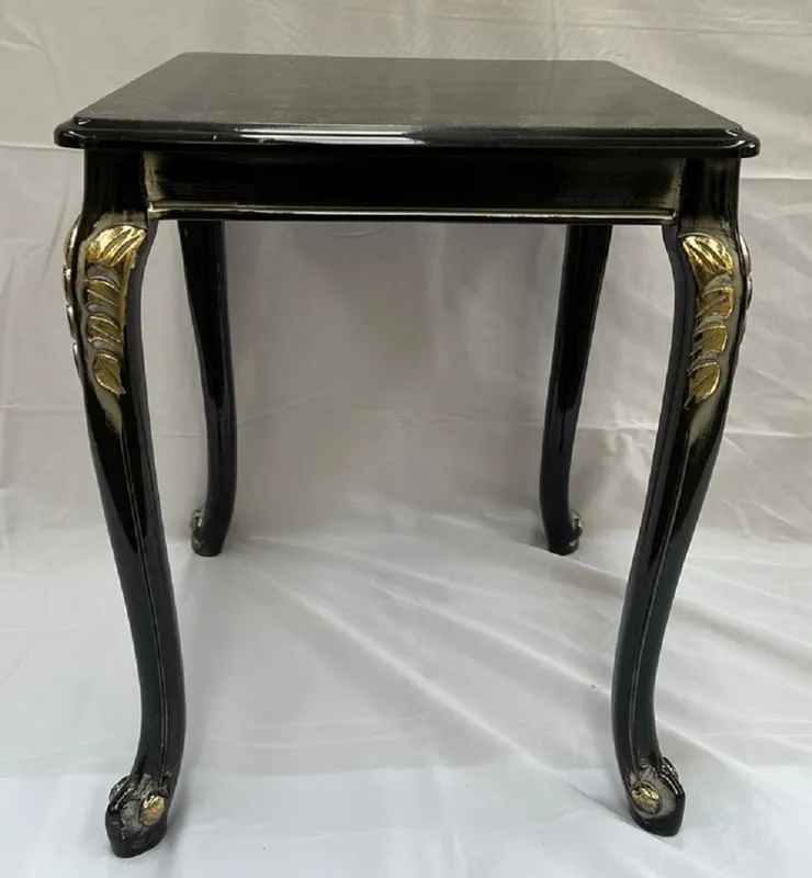 Billig Casa Padrino Luxus Barock Massivholz Beistelltisch Schwarz / Gold - Quadratischer Tisch im Barockstil - Barock Möbel - Edel & Prunkvoll
