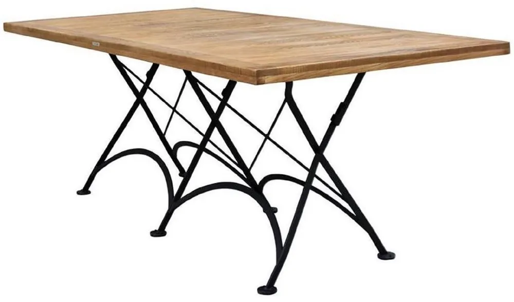 Casa Padrino Jugendstil Garten Esstisch Braun / Schwarz 180 x 80 x H. 76 cm - Klappbarer Gartentisch - Barock & Jugendstil Gastronomie & Garten Möbel Schneller Versand