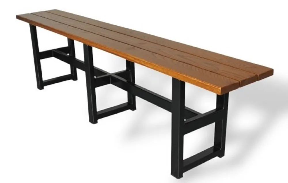 Neue Ware Casa Padrino Biergarten Industrie Stil Sitzbank Dunkelbraun / Schwarz 200 x 35 x H. 45 cm - Massivholz Bank - Biergarten Terrassen Gastronomie Möbel