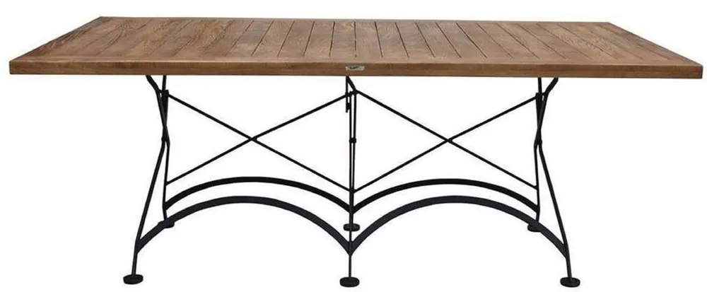 Casa Padrino Jugendstil Garten Couchtisch Braun / Schwarz 150 x 60 x H. 48 cm - Klappbarer Gartentisch - Barock & Jugendstil Gastronomie & Garten Möbel Bestpreis