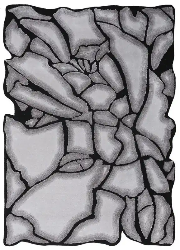 Nur Für Kurze Zeit Casa Padrino Luxus Teppich Grau / Schwarz 160 x 230 cm - Rechteckiger Wohnzimmer Teppich - Moderner Schlafzimmer Teppich - Luxus Interior - Luxus Qualität
