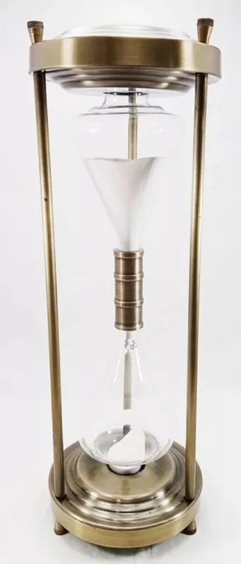 Sichere Zahlung Casa Padrino Luxus Deko Sanduhr Messing / Weiß Ø 21 x H. 61 cm - Schreibtisch Deko - Wohnzimmer Deko - Luxus Deko - Deko Accessoires