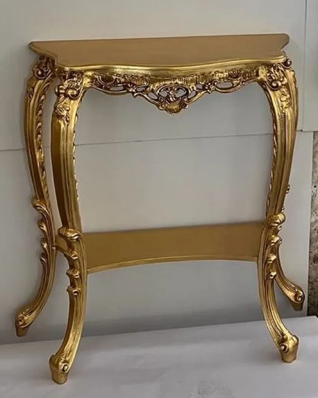 Sonderangebot Casa Padrino Luxus Barock Konsole Gold - Handgefertigter Massivholz Konsolentisch - Prunkvolle Luxus Barock Möbel - Luxus Qualität - Made in Italy