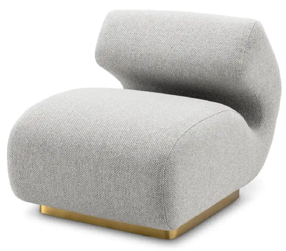 Bestpreis Casa Padrino Luxus Designer Sessel Grau / Messing 71 x 99 x H. 75 cm - Wohnzimmer Sessel - Hotel Sessel - Wohnzimmer Möbel - Hotel Möbel - Luxus Möbel - Luxus Einrichtung