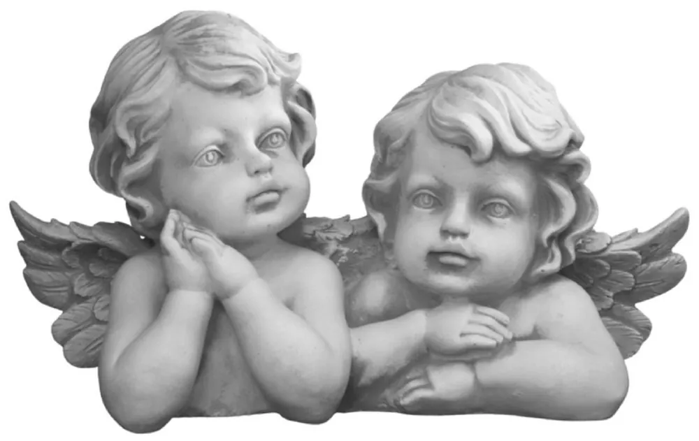 Super-Preis Casa Padrino Jugendstil Deko Skulptur 2 Engel Grau 31 x 15 x H. 19 cm - Elegante Deko Stein Figur - Wohnzimmer Deko - Garten Deko - Barock & Jugendstil Deko Accessoires