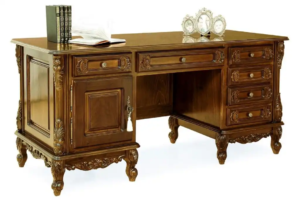 Beliebt Casa Padrino Luxus Barock Schreibtisch Dunkelbraun - Prunkvoller Massivholz Bürotisch - Luxus Büro Möbel im Barockstil - Barock Möbel - Barock Büro Einrichtung - Edel & Prunkvoll