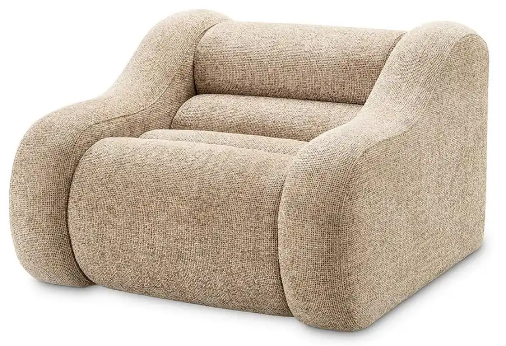 Top-Seller Casa Padrino Luxus Sessel Sandfarben / Schwarz 100 x 108 x H. 74 cm - Wohnzimmer Sessel - Hotel Sessel - Wohnzimmer Möbel - Luxus Möbel - Wohnzimmer Einrichtung - Luxus Einrichtung - Möbel Luxus