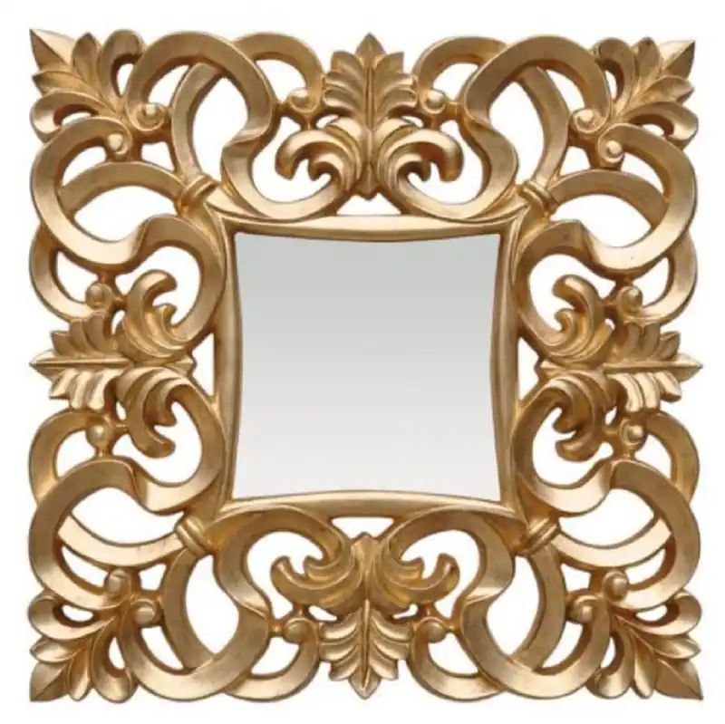 Casa Padrino Barock Spiegel Gold 76 x H. 76 cm - Quadratischer Wandspiegel im Barockstil - Prunkvoller Antik Stil Garderoben Spiegel - Barock Interior - Barock Möbel Solange Der Vorrat Reicht