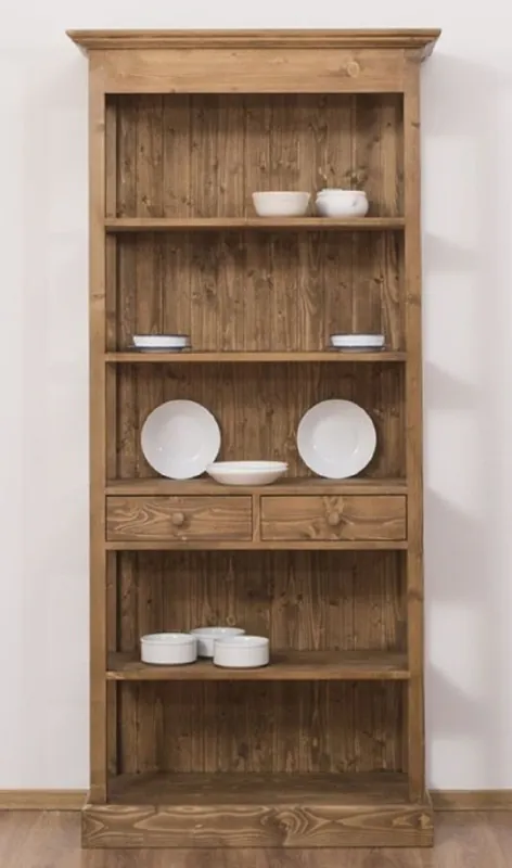 Zertifiziert Casa Padrino Landhausstil Schrank Braun 91 x 39 x H. 197 cm - Landhausstil Massivholz Esszimmer Schrank - Landhausstil Massivholz Möbel