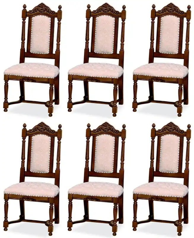 Preis Gesenkt Casa Padrino Luxus Barock Esszimmer Stuhl 6er Set Rosa / Weiß / Dunkelbraun - Barockstil Küchen Stühle - Prunkvolle Luxus Esszimmer Möbel im Barockstil - Edel & Prunkvoll