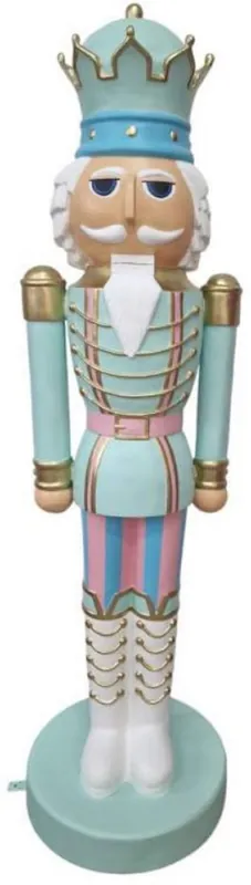 Direkt Vom Hersteller Casa Padrino Luxus Deko Skulptur Nussknacker König Mintgrün / Mehrfarbig H. 200 cm - Lebensgroße Weihnachts Deko Figur - XXL Deko Skulptur - XXL Deko Figur - XXL Weihnachts Skulptur