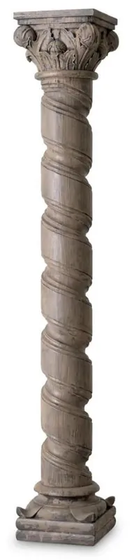 Casa Padrino Luxus Barock Mahagoni Deko Säule Antik Braun - Handgeschitzte Massivholz Säule - Prunkvolle Wohnzimmer Deko - Barock Möbel - Barock Deko Accessoires Expressversand
