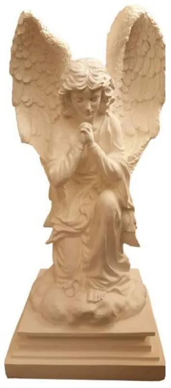 Casa Padrino Jugendstil XXL Deko Skulptur Engel Beige H. 80 cm - XXL Garten Deko Figur - XXL Garten Deko Accessoires - Barock & Jugendstil Garten Deko Günstig