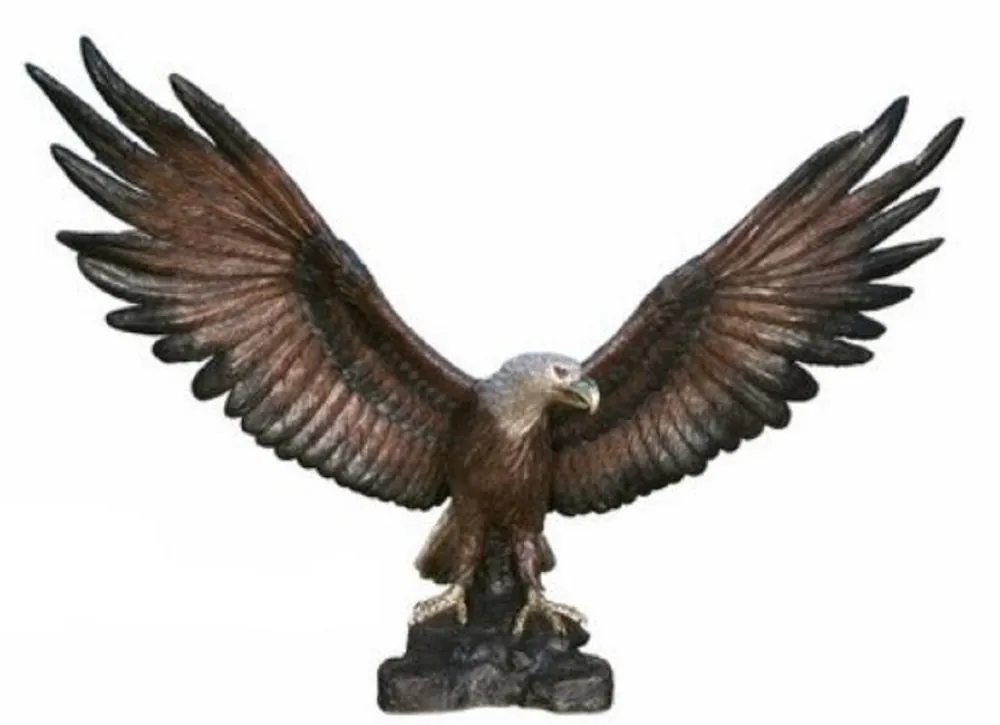 Begrenztes Angebot Casa Padrino Luxus XXL Bronze Deko Skulptur Adler auf Felsen 366 x 168 x H. 257 cm - Riesige Bronze Figur - Bronze Tierfigur - XXL Garten Skulptur - Luxus Garten Deko