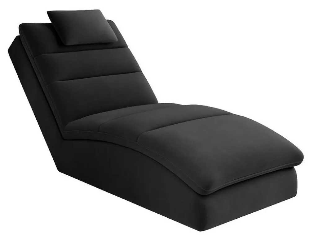 Top-Preis Casa Padrino Luxus Chaiselongue mit Kopfkissen Schwarz 85 x 170 x H. 92 cm - Wohnzimmer Liegesessel - Relexliege - Recamiere - Wohnzimmer Möbel - Luxus Möbel