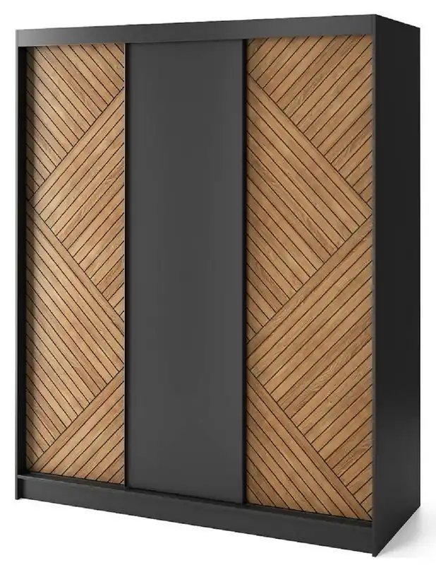 Nur Für Kurze Zeit Casa Padrino Luxus Schlafzimmerschrank Schwarz / Braun 180 x 60 x H. 220 cm - Kleiderschrank mit 3 Schiebetüren - Schlafzimmer Möbel - Hotel Möbel - Luxus Möbel