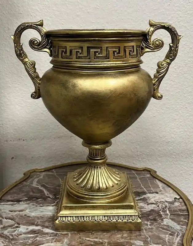 Casa Padrino Barock Deko Vase Antik Gold H. 50 cm - Prunkvolle Barockstil Blumenvase - Deko Accessoires im Barockstil Sonderaktion