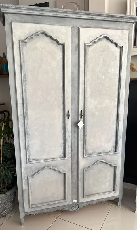 Direkt Vom Hersteller Casa Padrino Landhausstil Schrank Grau 111 x 40 x H. 194 cm - Landhausstil Massivholz Schrank mit 2 Türen - Landhausstil Massivholz Möbel