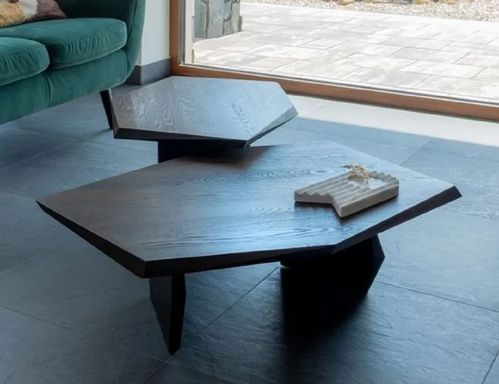 Preisknaller Casa Padrino Luxus Massivholz Couchtisch 2er Set Dunkelbraun - Eichenholz Wohnzimmertische - Wohnzimmer Möbel - Luxus Möbel - Luxus Einrichtung