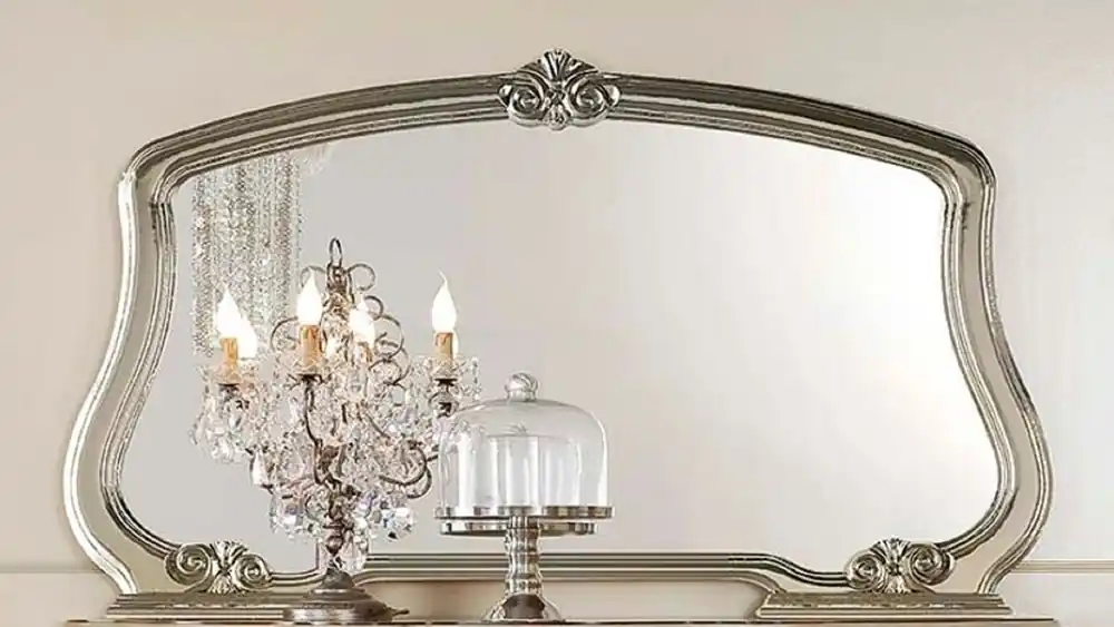 Casa Padrino Luxus Barock Spiegel Silber - Italienischer Barockstil Wandspiegel - Luxus Möbel im Barockstil - Barock Möbel - Made in Italy - Luxus Qualität Highlight