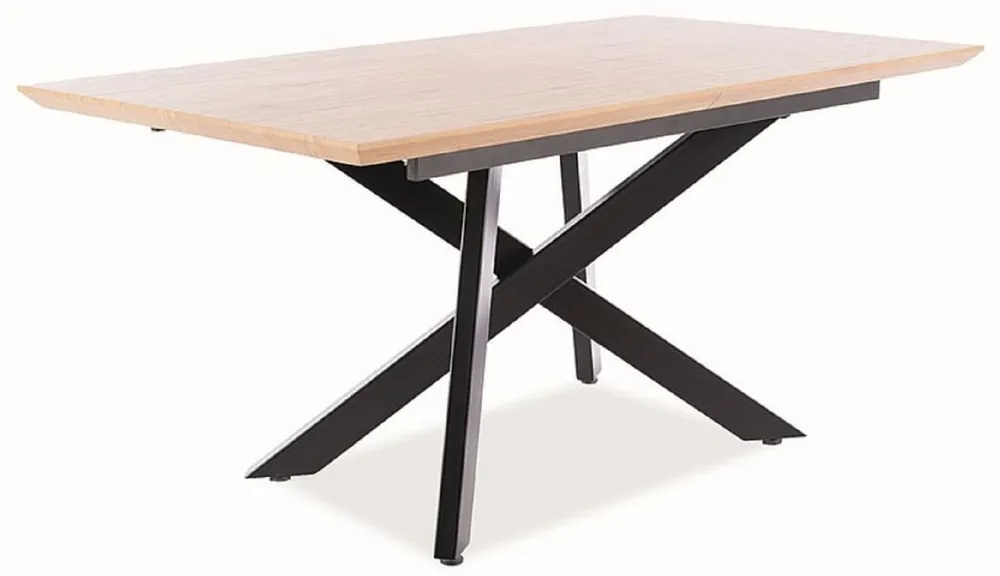 Casa Padrino Luxus Esstisch Naturfarben / Matt Schwarz 160-200 x 90 x H. 76 cm - Ausziehbarer Küchentisch - Esszimmer Möbel - Küchen Möbel - Luxus Möbel Wochenendangebot