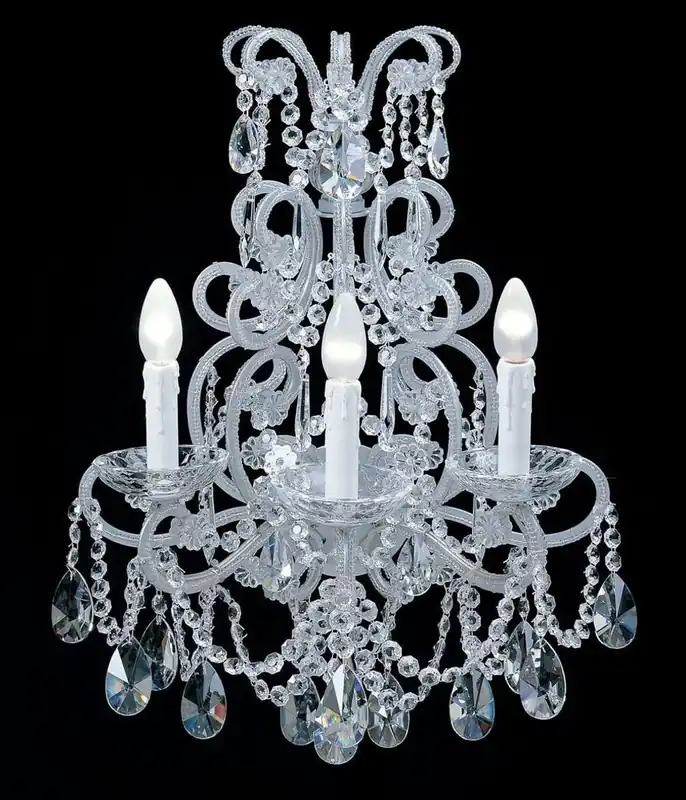 Casa Padrino Luxus Barock Kristall Wandleuchte Weiß 24 x 7 x H. 64 cm - Prunkvolle Barockstil Wandlampe mit hochwertigem Kristallglas - Luxus Qualität - Made in Italy Direkt Vom Hersteller