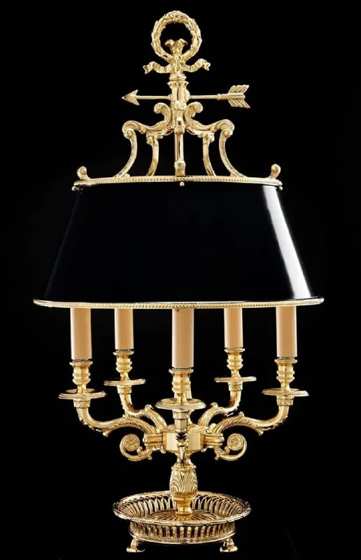 Super-Preis Casa Padrino Luxus Barock Tischleuchte Gold / Schwarz Ø 39 x H. 72 cm - Prunkvolle Barockstil Schreibtischleuchte - Edel & Prunkvoll - Luxus Qualität - Made in Italy