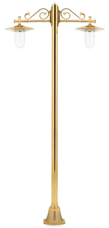 Schneller Versand Casa Padrino Luxus Jugendstil Gartenlaterne Gold 103 x 30 x H. 220 cm - Aluminium Garten Stehleuchte - Nostalgische Outdoor Beleuchtung - Luxus Qualität - Made in Italy