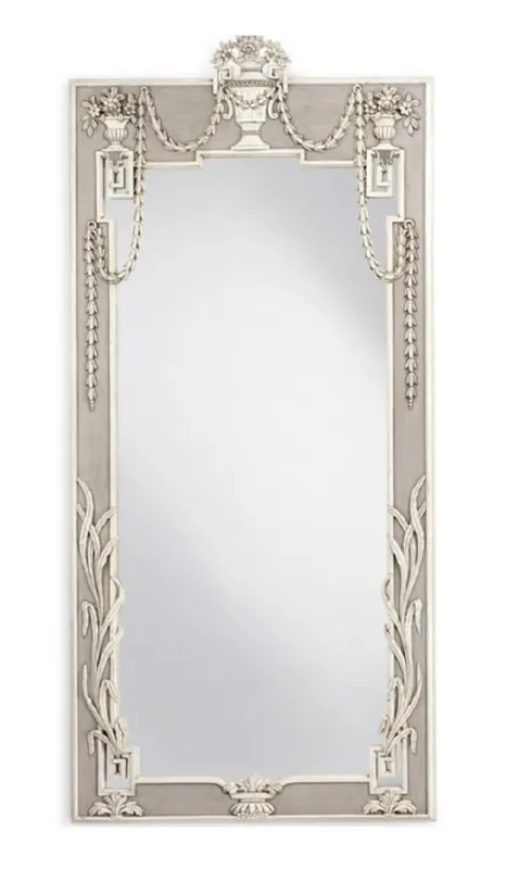 Casa Padrino Luxus Barock Spiegel Grau / Cremeweiß - Prunkvoller Barockstil Wandspiegel - Italienische Luxus Möbel im Barockstil - Barock Möbel - Luxus Qualität - Made in Italy Super-Preis