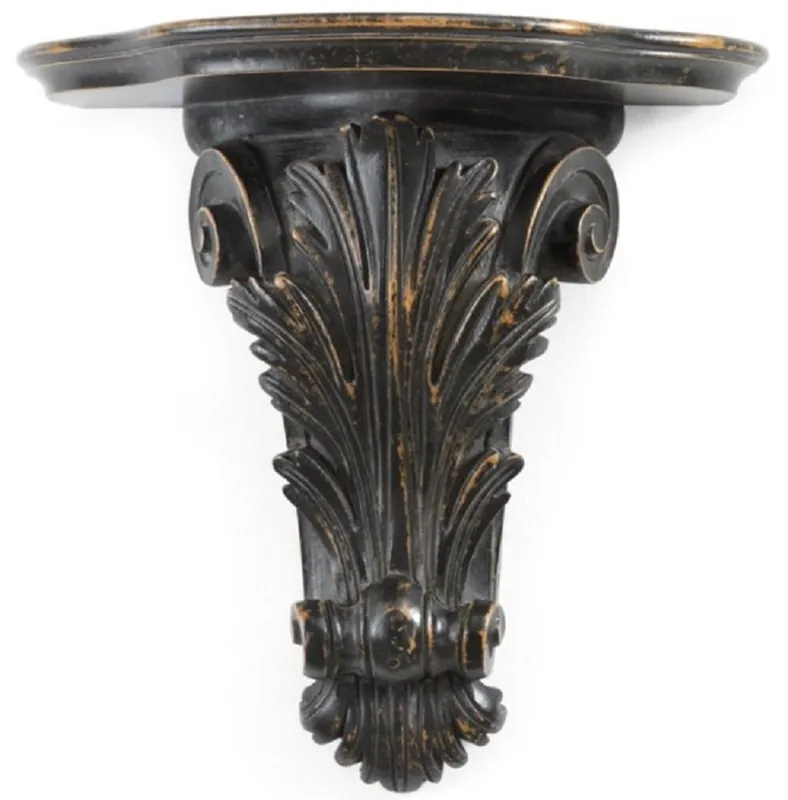 Preisreduziert Casa Padrino Luxus Barock Wandkonsole Schwarz / Braun - Prunkvolle Massivholz Wanddeko Konsole im Barockstil - Barock Wanddeko - Barock Möbel - Luxus Qualität - Made in Italy