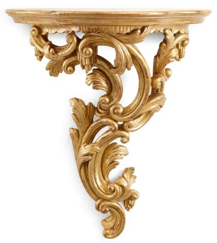 Casa Padrino Luxus Barock Wandkonsole Antik Gold - Italienische Massivholz Wanddeko Konsole im Barockstil - Barock Wanddeko - Barock Möbel - Luxus Qualität - Made in Italy Angebot